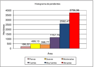 Cuadro Nº 9. Tipo de pendientes y superficie que cubre en (ha) y en (%) 