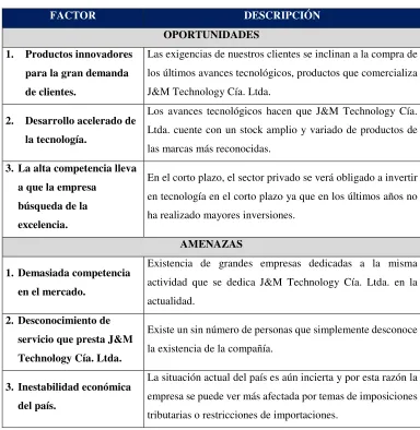 Tabla Nº 5: Factores Externos 