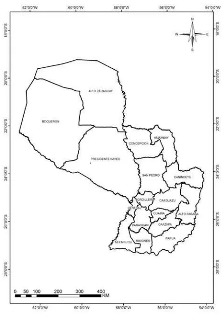 Figura 1. División política del Paraguay.