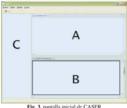 Fig. 3. pantalla inicial de CASER 