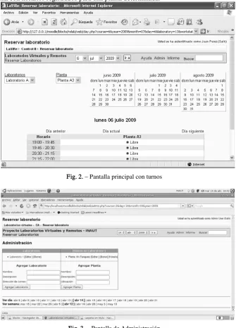 Fig. 2. – Pantalla principal con turnos 