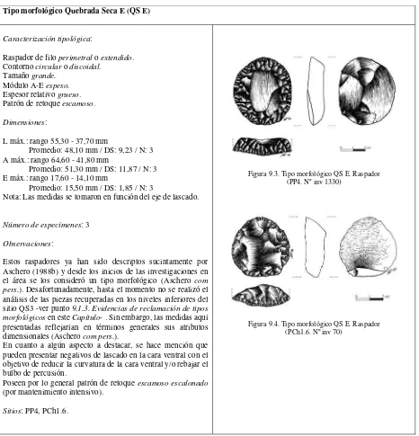 Figura 9.3. Tipo morfológico QS E. Raspador  