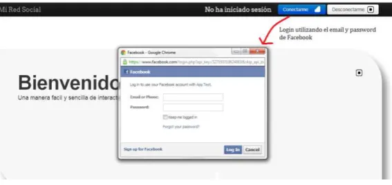 Fig. 3.  Login para acceder a Facebook 