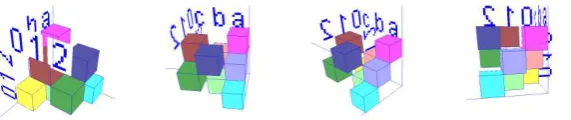 Fig. 1. Different views of an incidence cube 