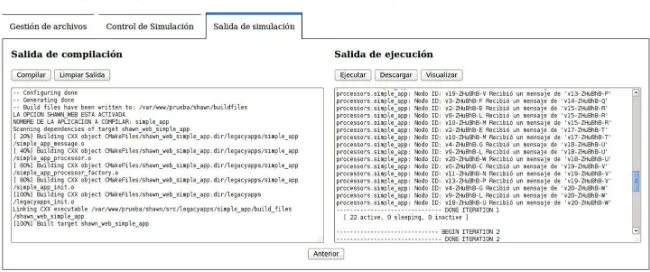 Figura 5. Interfaz Web de control de simulación 
