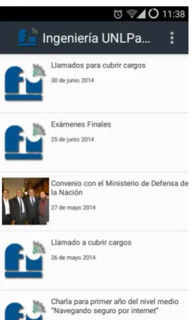Fig. 2. Capturas de pantalla de la aplicación. 