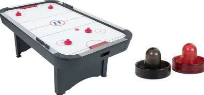 Fig. 2. A physical air hockey table (left), and the mallets (right). 