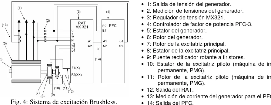 Fig. 4: Sistema de excitación Brushless. 