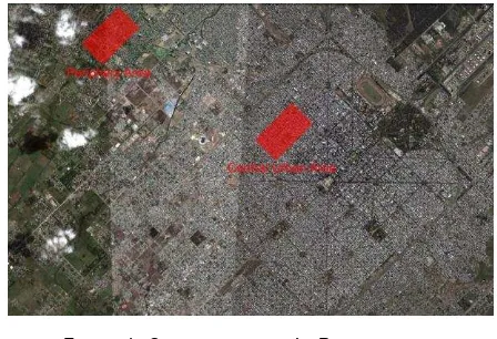 FIGURE 4 - STUDIED AREAS AT LA PLATA CITY 