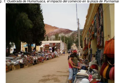 Fig. 1: Quebrada de Humahuaca, el impacto del comercio en la plaza de Purmamarca. 