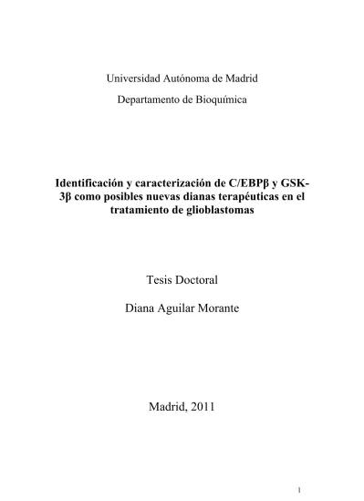 Identificación Y Caracterización De C/EBPß Y GSK-3ß Como Posibles ...