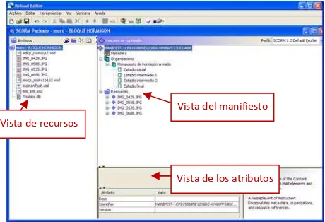 Figura 6 Pantalla de Reload, mostrando la estructura del SCO  