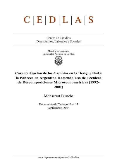 Caracterización De Los Cambios En La Desigualdad Y La Pobreza En Argentina Haciendo Uso De 1219