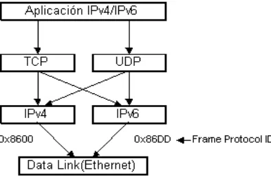 Figura 1.18 - Túnel IPv6 en IPv4 