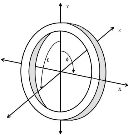 Figura 2.2: Representación de los ejes en un PET de anillo completo 