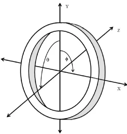 Figura 2.2: Representación de los ejes en un PET de anillo completo 