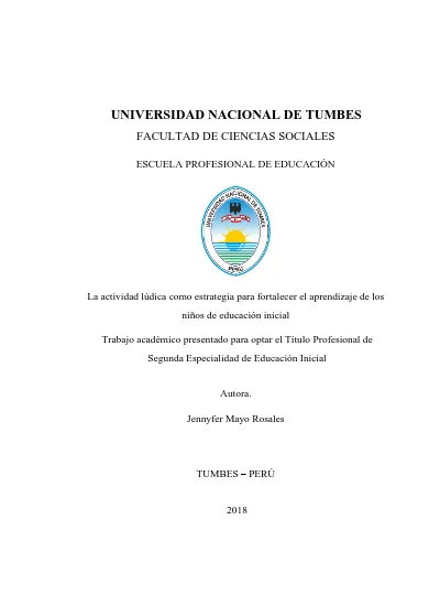 La Actividad Lúdica Como Estrategia Para Fortalecer El Aprendizaje De Los Niños De Educación Inicial 1163