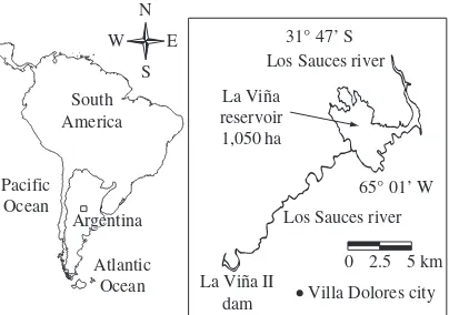 Figure 1. Geographical location of La Viña reservoir.
