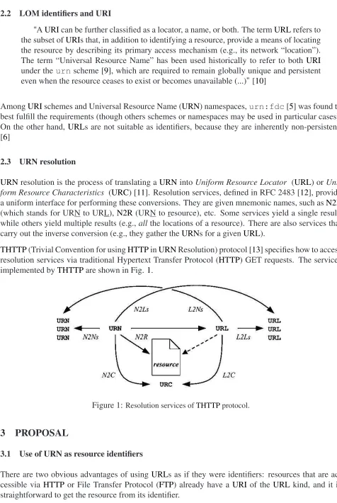 Figure 1: Resolution services of THTTP protocol.