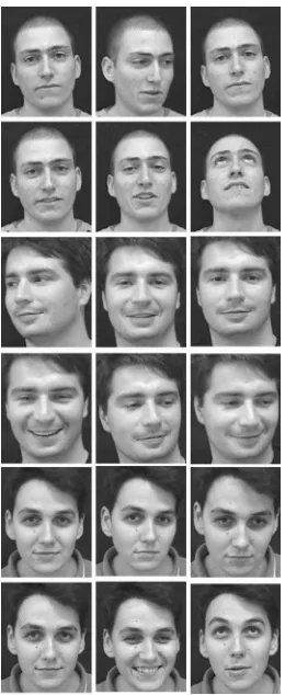 Figura 2: Ejemplos de las imágenes de  caras capturadas por los alumnos y procesadas enMatlab