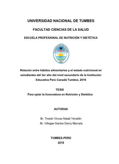 Relación Entre Hábitos Alimentarios Y El Estado Nutricional En ...