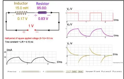 Fig. 1: Pantalla simulador circuito RL C.K. Ng 