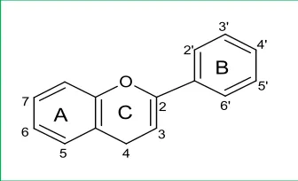 Figura 1a. Estructura del núcleo flavan.