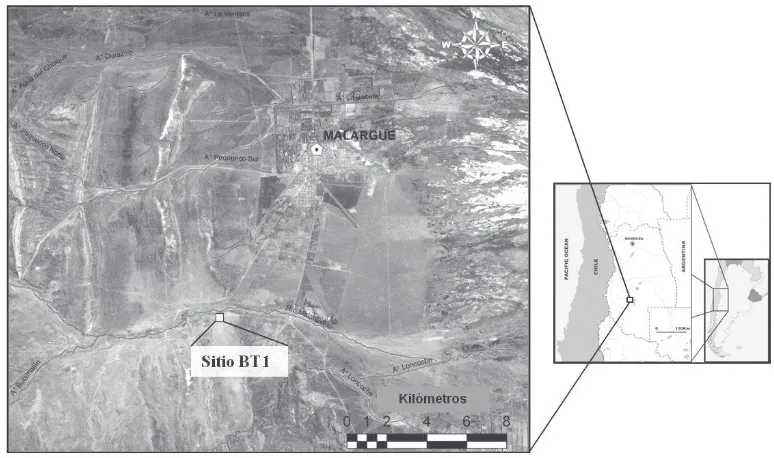 Figura 1. Localización del sitio Bajada de Las Tropas 1 (BT1)