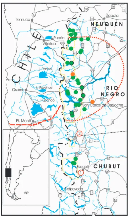 Figure 1. Map showing the distribution of in Argentina according to our records from bibliography and voucher specimens