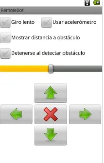 Figura 4- Cliente Android Remotebot4Android: controles 