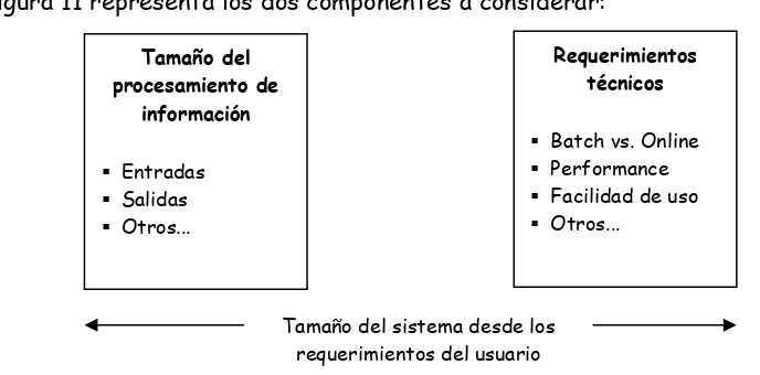 Figura 11 - Los componentes del tamaño del sistema [Symons’91] 