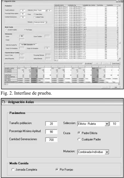 Fig. 2. Interfase de prueba. 