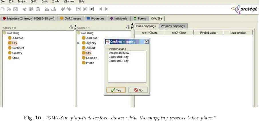 Fig. 10. “OWLSim plug-in interface shown while the mapping process takes place.”