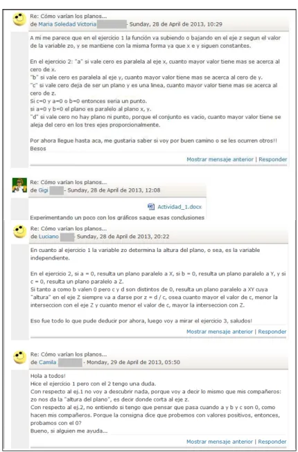 Figura 12. Aportes en el foro de la actividad 1. 