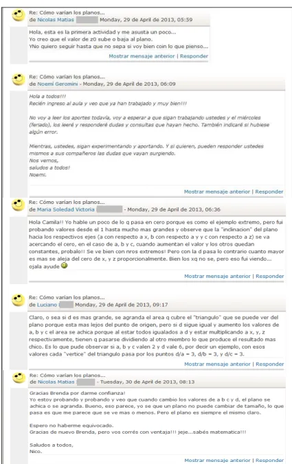 Figura 13: Aportes en el foro de la actividad 1. 