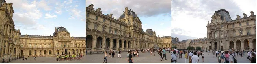 Fig. 4   Vistas do Museu do Louvre sem a Pirâmide na ‘Cour Napoléon’ 