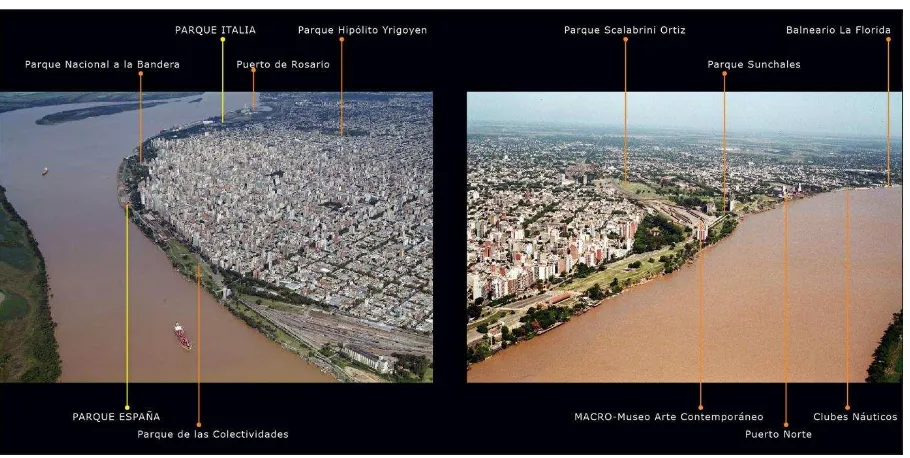 Fig. 01: Fotos aéreas de la ribera rosarina, 2012