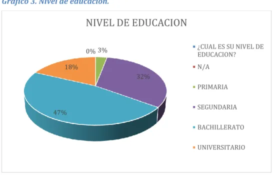 Gráfico 3. Nivel de educación. 