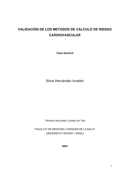 SCORE - VALIDACIÓN DE LOS METODOS DE CÁLCULO DE RIESGO CARDIOVASCULAR