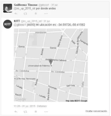 Fig.  5 – Respuesta a ubicación con mapa incrustado 