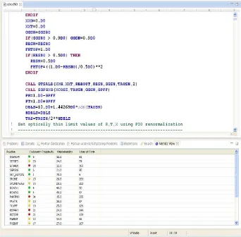 Figure 4. The Selected Fortran Editor and the Corresponding Metric View