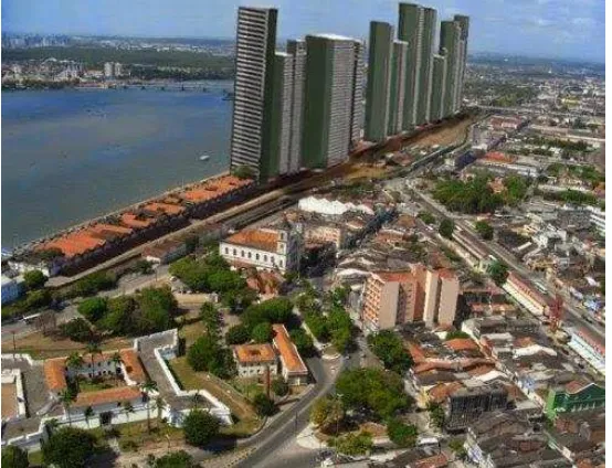 Fig. 7. Simulação da Implantação do projeto Novo Recife com a “preexistência ambiental”