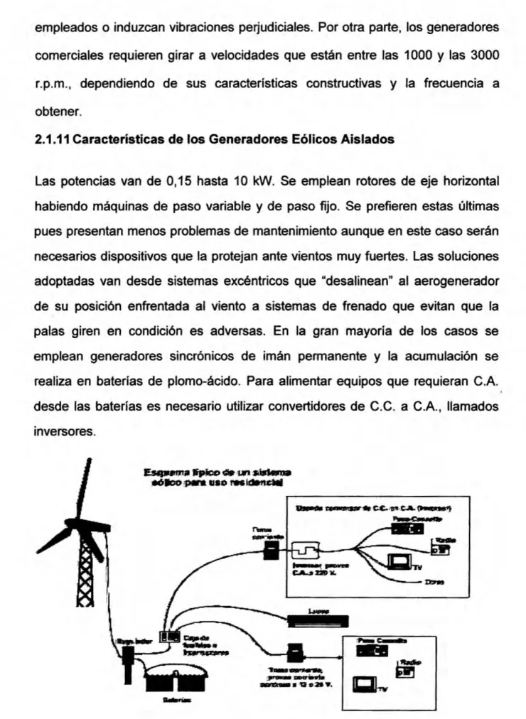 Figura 13. Con}401guracion tlpica de un sistema autonomo de Generador Eolico Aislado
