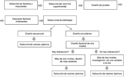 Figura 4.1: Principales etapas del diseño de experimentos. 