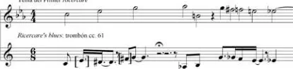 Figura 3. Tema del Ricercare en el trombón del cc. 61