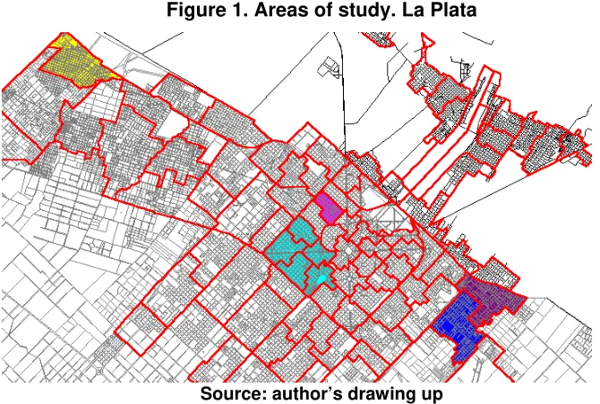 Figure 1. Areas of study. La Plata 