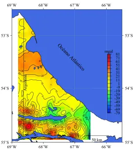 Figura 6.7: Anomal´ıas de aire libre, propiamente, reconstruidas empleando la metodolog´ıapropuesta en 6.4, sin remoci´on del GGM.