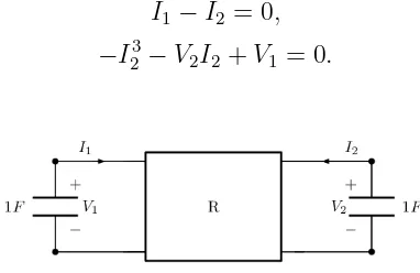 Figura 5.2: Resistor no lineal de dos puertos y capacitores.