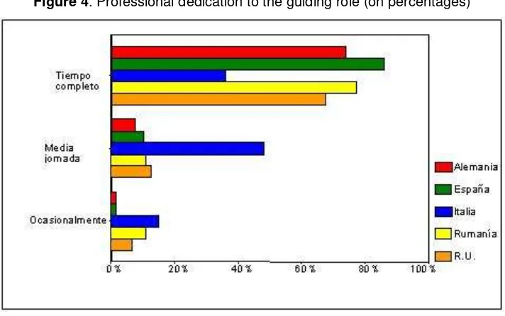 Figure 4. Professional dedication to the guiding role (on percentages) 