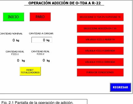 Fig. 2.1 Pantalla de la operación de adición.  